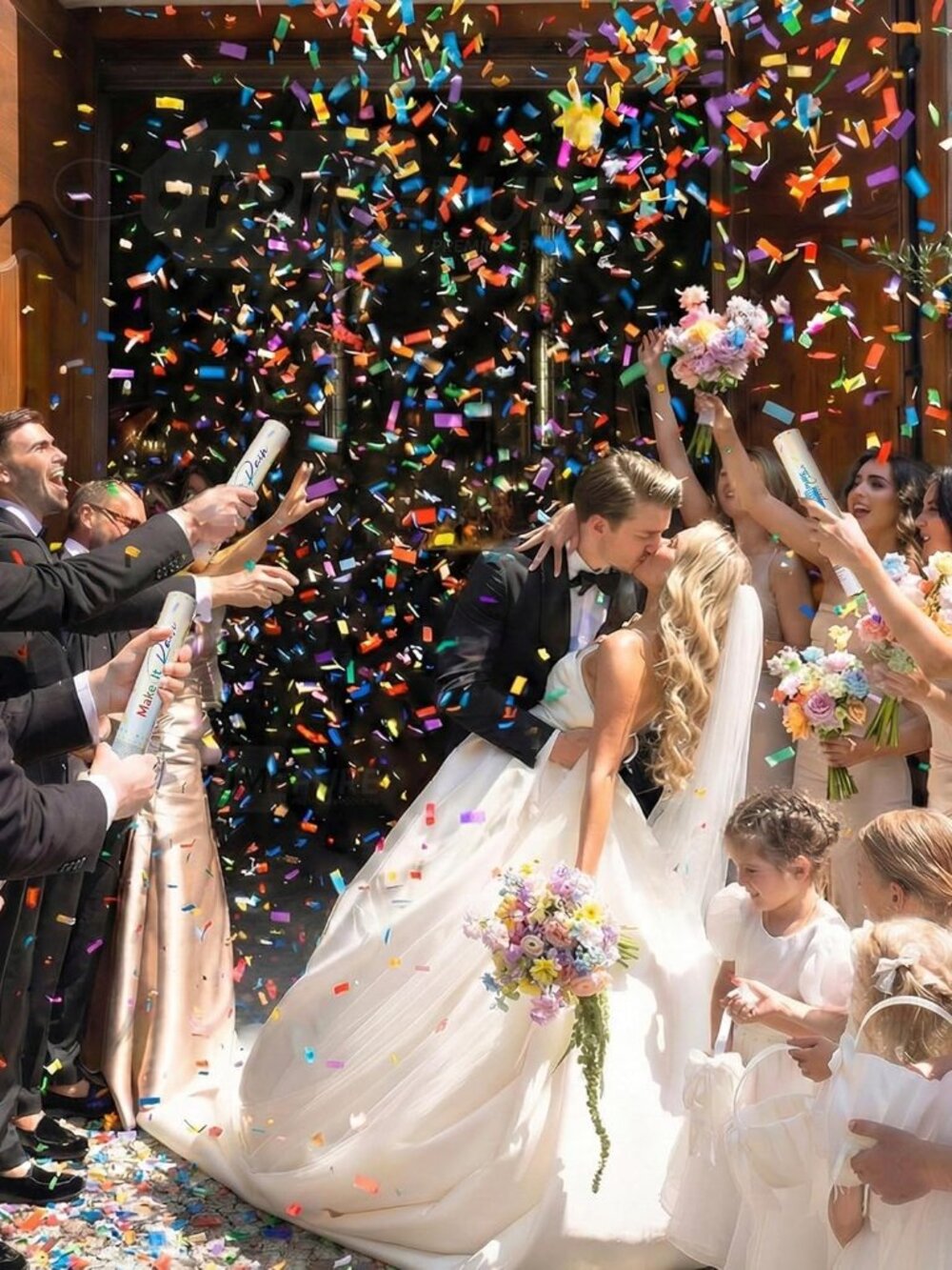 Confetti Cannon Poppers, Biodegradable Multicolor Paper, 2 Pack - Picture 3 of 10